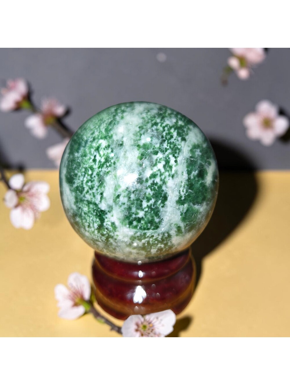 A151. Green Tree Agate 54mm Natural Crystal Sphere Orb
